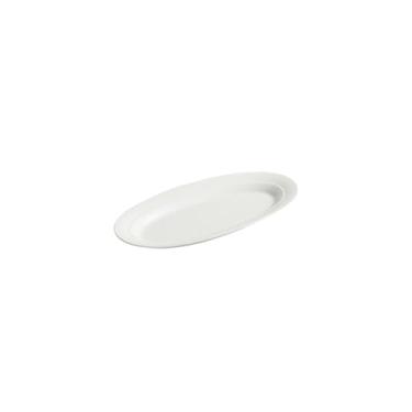 Imagem de Prato oval em forma de folha de utensílios de mesa de hotel, prato de peixe doméstico branco de cerâmica - 30 cm