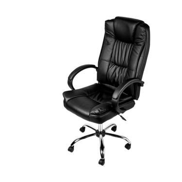 Imagem de Cadeira de Escritório Giratória OR Design Presidente New Oslo com Regulagem de Altura, Apoio para os Braços e Sistema Relax - Preto