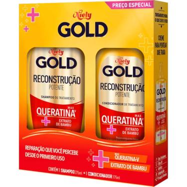 Imagem de Shampoo e Condicionador Niely Gold Max Queratina V + Extrato de Bambu