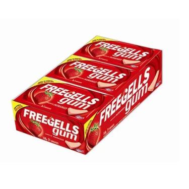 Imagem de Chiclete Freegells Morango Gum Caixa C/15 Unidades