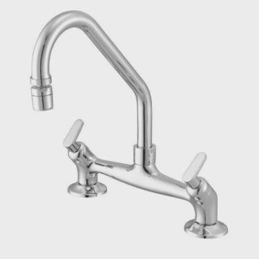 Imagem de Torneira com Misturador de Cozinha para Mesa 3006 C 18 1/4V aa Uni Meber Metais Cromado