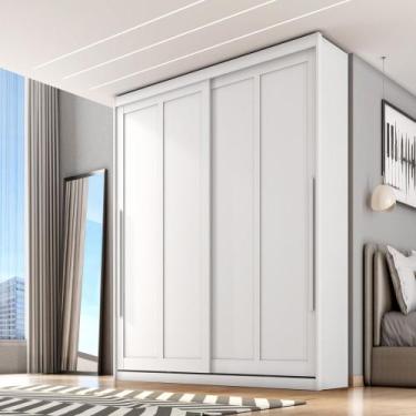 Imagem de Guarda Roupa Casal 2 Portas de Correr Atraente Zanzini, Branco Absolut