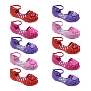 Imagem de 20 Pares Sapatilha Sandália Infantil Flores Love Atacado K77 - FABRICA