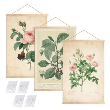 Imagem de QIAOMICS Pacote com 3 molduras magnéticas para pôster, 61 x 40 cm, moldura de pôster com ímã de teca para arte botânica, arte em tela, fotos, cabides, kit de pendurar