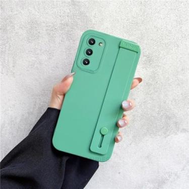 Imagem de Capa de silicone com suporte para pulseira de mão para Samsung Galaxy S24, S23, S22 e S21 Plus Ultra, WD Green, para Samsung Note 10