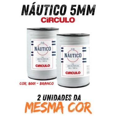 Imagem de FIO NÁUTICO 5MM circulo 500g KIT C 02 UN, 8001 - BRANCO