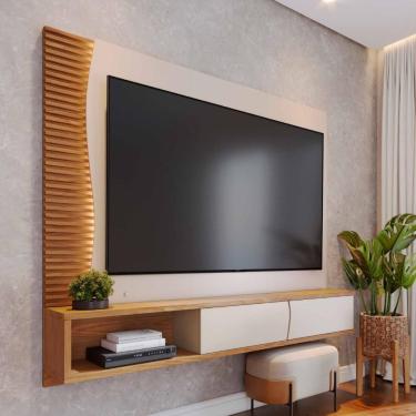Imagem de Home Suspenso Sauipe Para Tv 65 Polegadas Off White Freijo