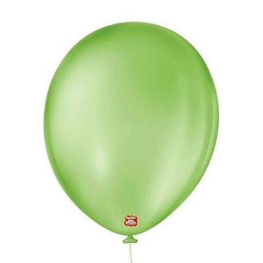 Imagem de Balão de Festa Látex Liso - Verde Lima - 50 Unidades - Balões São Roqu