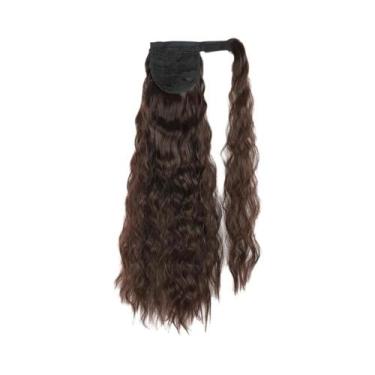 Imagem de Extensões De Cabelo Sintético Longo Ondulado Em Tom Marrom Loiro Com R