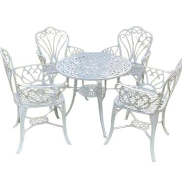 Imagem de Conjunto de Jardim Modelo Fortaleza com Mesa e 4 Cadeiras Alumínio Mac