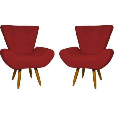 Imagem de Kit 2 Poltronas Decorativa Para Sala Recepção Manicure Consultório Escritório Emilia Suede