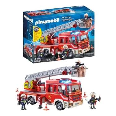 Imagem de Playmobil Caminhão de bombeiros Com Escada C/ luz e Som e 3 bonecos  – 89 peças