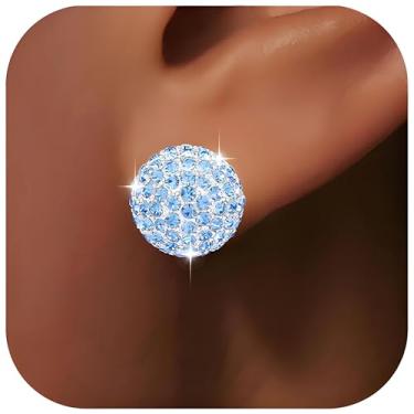Imagem de Brincos de bola de discoteca para mulheres dos anos 70 – Brincos de pedra de nascimento de strass cintilantes para festa de casamento, acessórios de roupa de discoteca dos anos 70, joia de pedra do