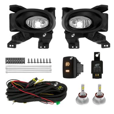 Imagem de Kit Farol de Milha Neblina Honda City 2009 2010 2011 + Kit Lâmpada Super LED 6000K