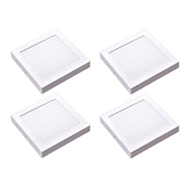 Imagem de Kit 4 Painel Plafon Led Sobrepor Quad Amarela 3000K 24W 29Cm