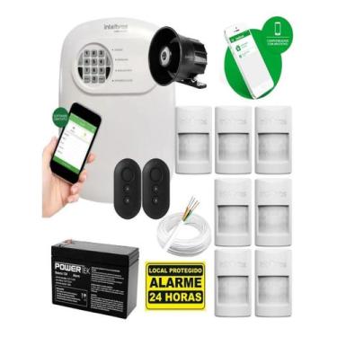 Imagem de Kit Alarme Residencial Intelbras ANM 24 NET com 7 Sensores e 100m de C