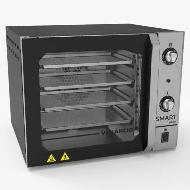 Imagem de Forno Convector Venâncio Smart Basic 4 Esteiras com Corpo Preto e Painel Inox 127V FCSB4EPRIN