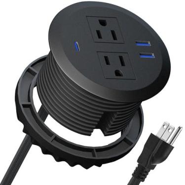 Imagem de Desktop Power Grommet MAZZGOFOR de 3 polegadas com USB C de 20 W preto