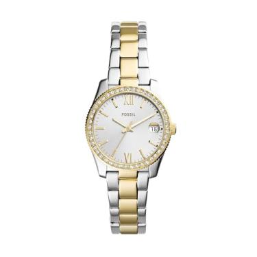 Imagem de Fossil Relógio feminino Scarlette de quartzo de aço inoxidável, 2T Silver/Gold, One Size, Scarlette - ES4319