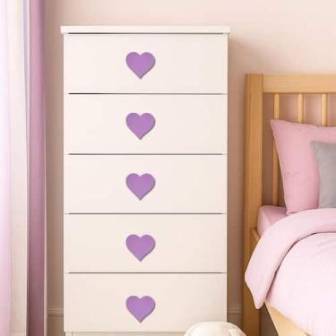Imagem de Kit 2 Puxadores de Gaveta Coração  Decoração para Móveis, Armários, Cô
