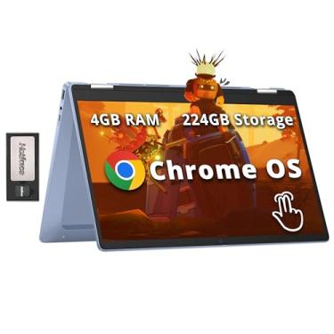 Imagem de HP Laptop Chromebook x360 com tela sensível ao toque FHD de 14 polegadas, processador Intel N100, 4 GB de RAM, 224 GB de armazenamento (64 GB eMMC + conjunto de estação de ancoragem de 160 GB