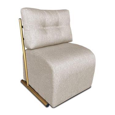 Imagem de Poltrona Luxo Aurora Linho Base De Ferro Dourado - Pallazio Cor Grafite