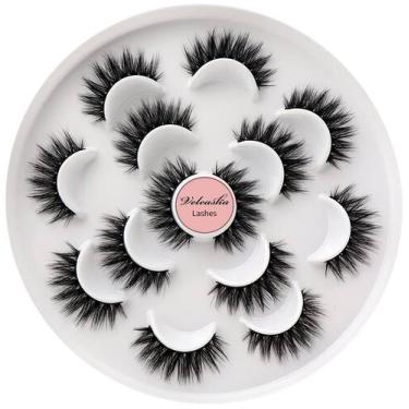 Imagem de Cílios postiços Veleasha 5D Faux Mink feitos à mão, 7 pares
