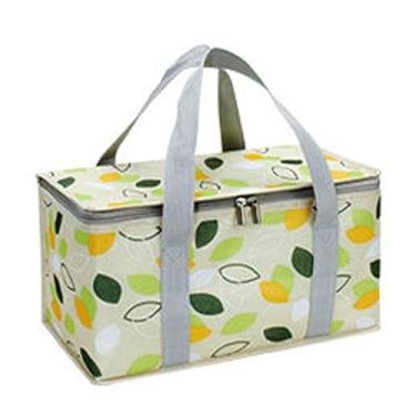 Imagem de Cesta Térmica Bolsa Piquenique Dobrável Cooler Praia Lanche Camping Picnic Grande 35 * 20 * 20cm (Verde)