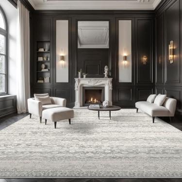 Imagem de Tapetes cinza 20 x 25 cm, marrom e cinza, tapete com destaque para ambientes internos, abstrato de pelo baixo, tapete estético envelhecido, colmeia antiderrapante, tapete macio de lã sintética,