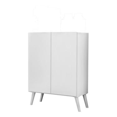Imagem de Aparador Buffet 2 Portas Retrô Veneza Multimóveis V3609 Branco Branco