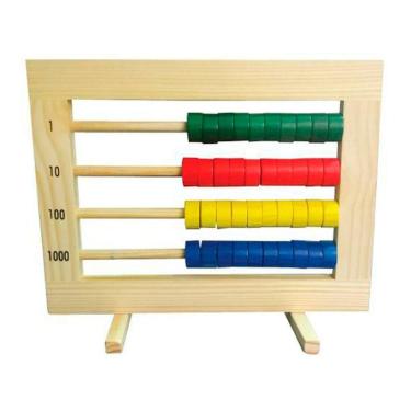 Imagem de Brinquedos Educativos Ábaco Fechado 40 Contas Coloridas