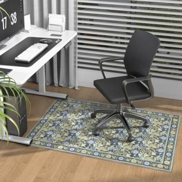 Imagem de KEYDOL Tapete para cadeira de mesa vintage floral 91 cm x 122 cm, tapete resistente para cadeira de rodinhas, tapetes laváveis à máquina para cadeiras de computador, protetores de piso para cadeiras