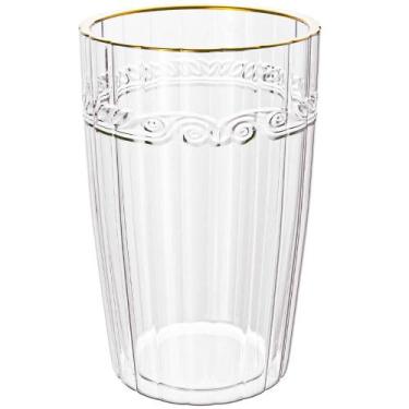 Imagem de Copo de Cristal Transparente Fio de Ouro Imperial 370ml 1 peça - Lyor