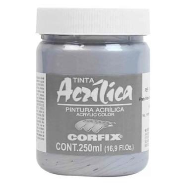 Imagem de Tinta Acrílica Metinta 250ml 140 Prata Iridescente Corfix, IRIDESCENTE