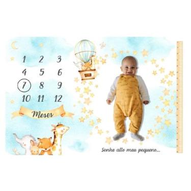 Imagem de Lençol Cenário para Foto Mêsversário Animais - Minha Estrelinha