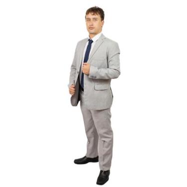 Imagem de Terno masculino Microfibra Melange elegante qualidade casamento barato