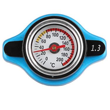 Imagem de Tampa Termostática Universal do Radiador, Tampa do Tanque de água à Prova de Vazamento Com Medidor de Temperatura para Resfriamento do Motor, Azul Escuro e Preto (Cabeça pequena