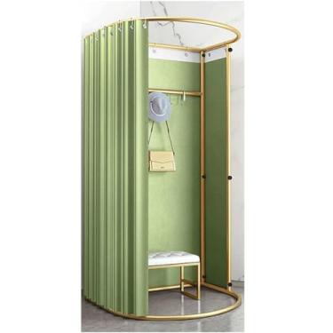 Imagem de YPDJVLTI Vestiário, moderno, provador, grande espaço, vestiário, com moldura de metal, vestiário adequado, loja de roupas, vestiário, portátil, economiza espaço