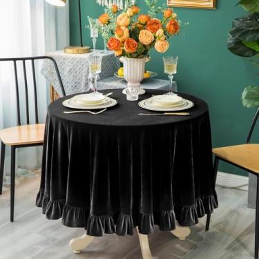 Imagem de GLORY SEASON Toalha de mesa de veludo luxuosa, lisa, retangular, retangular, retrô, toalha de mesa lavável para festa, casamento, chá de bebê, cozinha, jantar, decoração de mesa