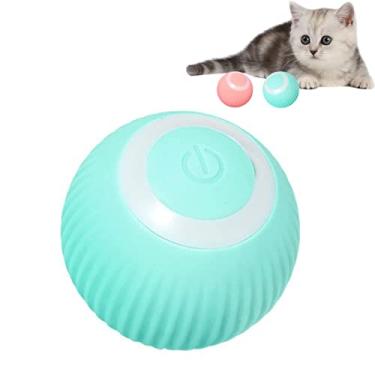 Imagem de Brinquedo para Gato Carregável via Type-C Interativo Gatos com Rotação Automática 360 e Luz LED Filhotes de Cachorros em Ambientes Internos Estimula o Instinto Caça Perseguição
