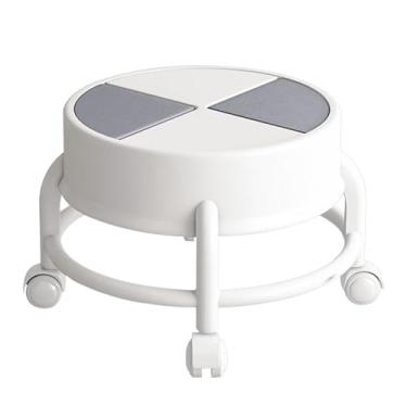 Imagem de Banco de rolamento de baixa altura, cadeira de banco de roda com assento de baixo - Cadeira rolante de baixa altura com rodas - Banqueta móvel resistente de baixo rolamento rodas giratórias de 360