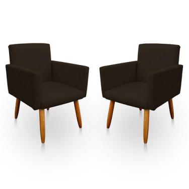 Imagem de Kit 2 Poltrona Decorativa Nina para Sala e Quarto Suede - LH Decor - L