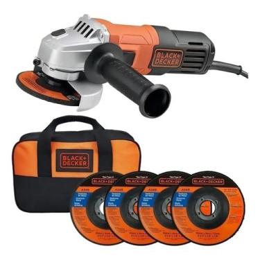 Imagem de Esmerilhadeira 1/2 650W 127V C/4 Discos/Bolsa - Black&Decker - Black+D