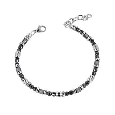 Imagem de Hengbofeng Pulseira masculina de aço inoxidável, pulseira multiacessórios, adequada para casamentos, noivados, aniversários e festas