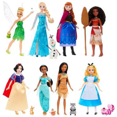 Imagem de Conjunto de 8 Bonecas Disney Princesas Fashion com Acessórios Edição Comemorativa Disney100, Mattel