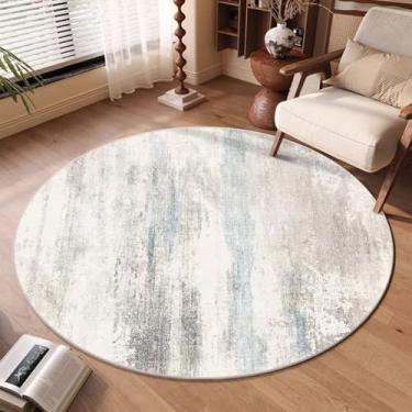 Imagem de Tapete redondo de veludo cristalino para sala de estar, decoração luxuosa, sala de estar, sofá, tapete grande, dobrável para quarto (160x160 cm/sem fiapos)