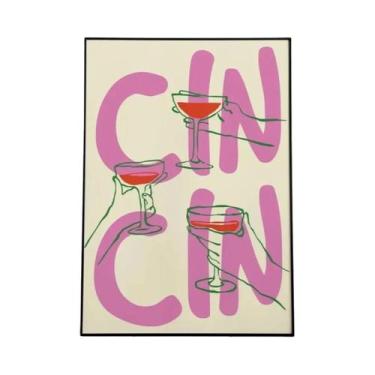 Imagem de Pôster De Arte De Parede Retro Italiano Com Pizza, Ramen, Vinho E Quei