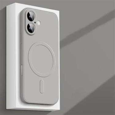 Imagem de Capa protetora de silicone líquido para iPhone 16, 15, 14 Plus, 13, 12 Mini, 11 Pro, XS Max, capa protetora macia, nova, cinza, para iPhone 16