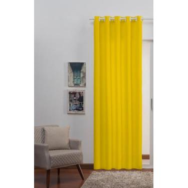 Imagem de Cortina Oxford Tecido 1,40x3,00 uma parte - porta - Filomena, Amarelo