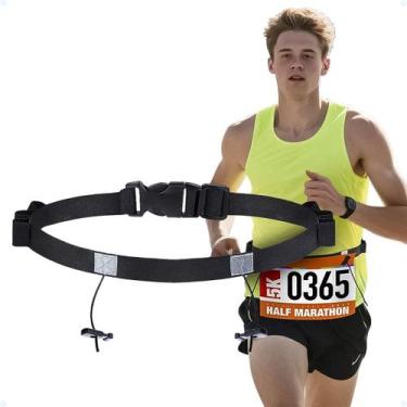 Imagem de Cinto Porta Numero Para Corrida Triathlon Ciclismo Carbo Gel - Hxt